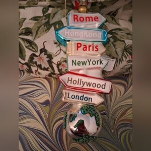 Global City Signs Holiday Ornament